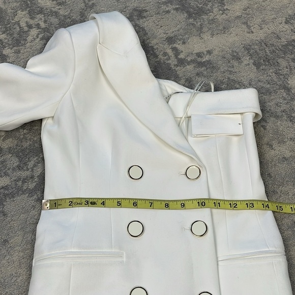 New Veronica Beard Middleton One Shoulder Blazer Mini Dress White Sz 2 - Picture 11 of 16